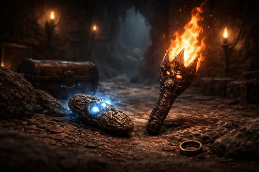 Annihilus and Hellfire Torch on the ground in Diablo 2 Resurrected illustrating the unique charm pickup limit