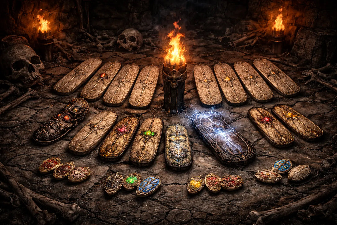 Best charms for Lightning Fury Amazon (Javazon) in Diablo 2 Resurrected, shown in a dark fantasy style