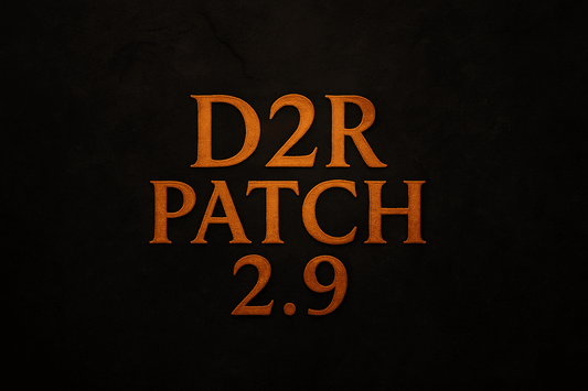D2R Patch 2.9 in Orange on a Black Background