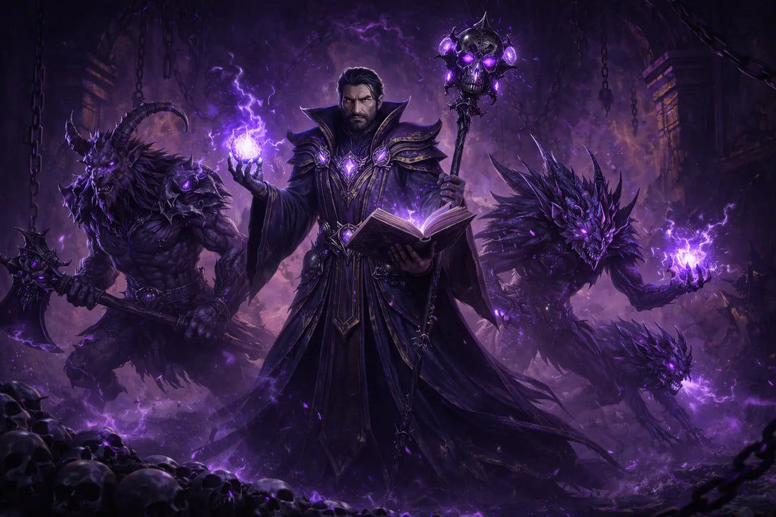 Summoner Warlock commanding demons in Diablo 2 Resurrected Reign of the Warlock