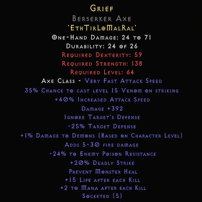 Grief Berserker Axe