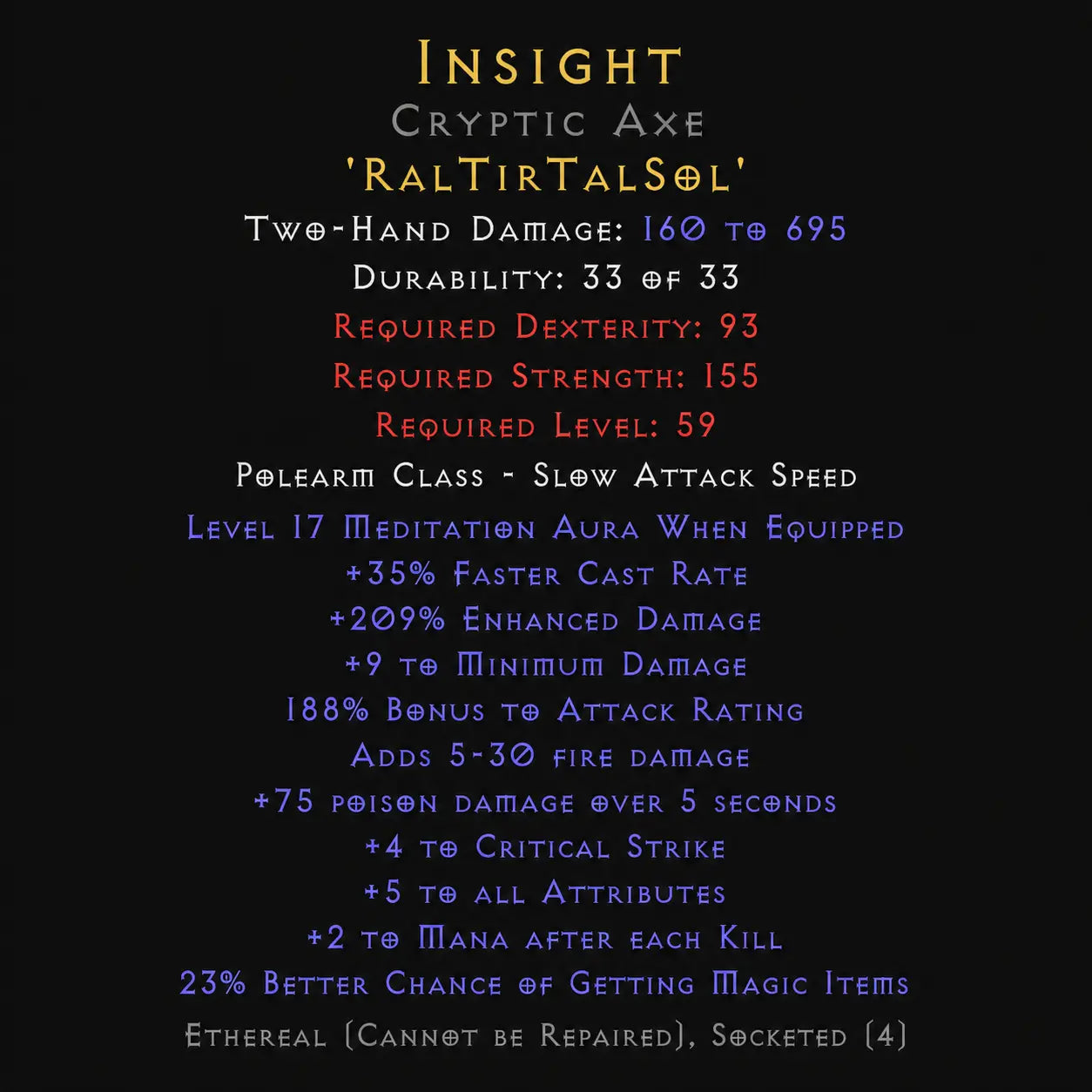 Insight Cryptic Axe - Ethereal